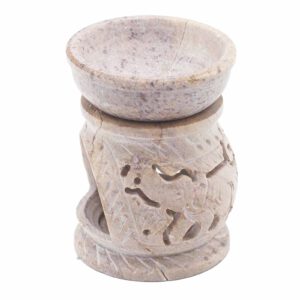 Speksteen Oliebrander 8cm - Olifant